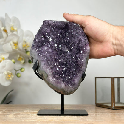 Amethyst-Kristallcluster mit dicht gewachsener Spitzenzone, in ausgewählter Spitzenqualität