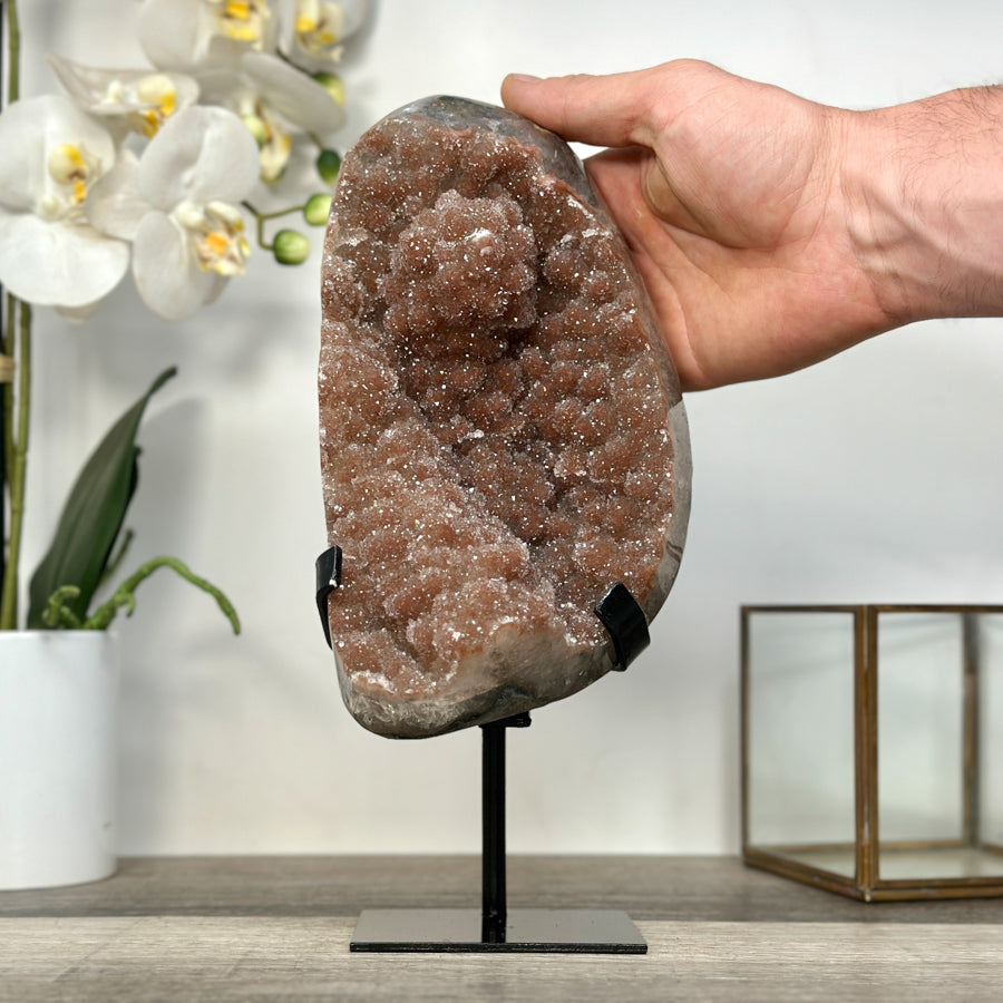 Zuckerquarz-Kristall mit fein glitzernder, kompakter Oberfläche