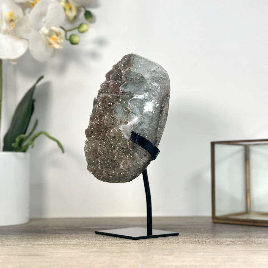 Zucker-Druzy-Kristallcluster mit kompakter Kristallstruktur