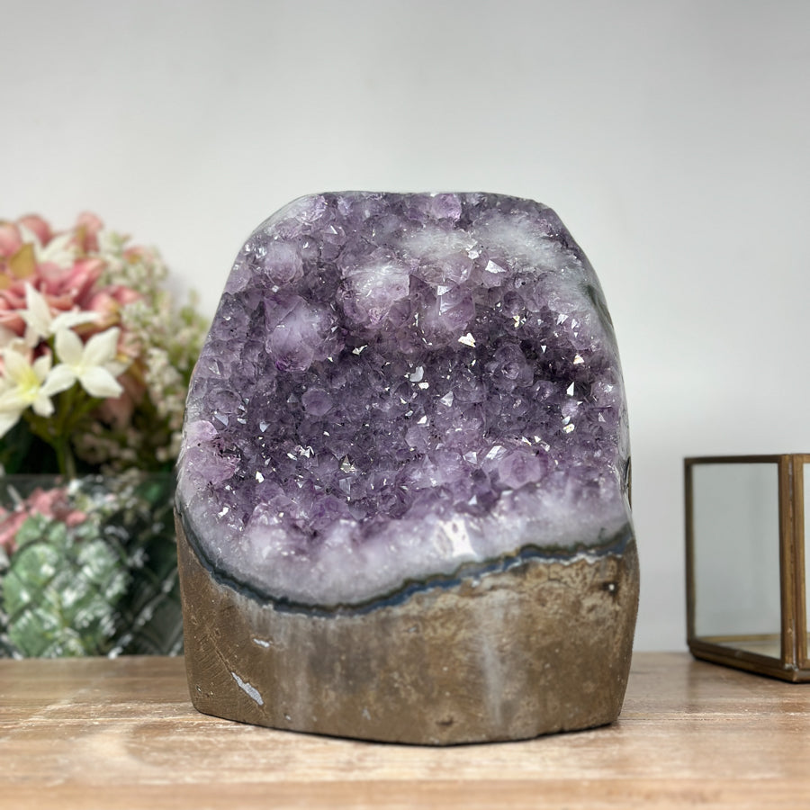 Amethyst-Kathedrale groß mit dicht gewachsener Kristallarchitektur