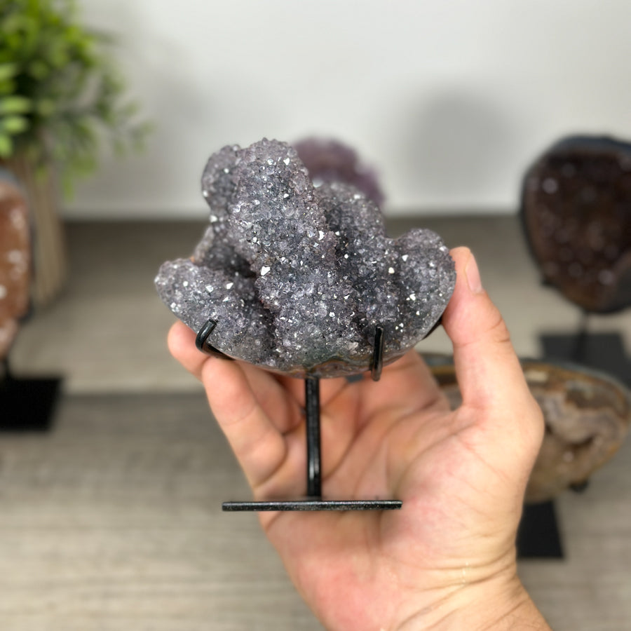 Mineralien-Kathedralen & Drusen-Set 5-teilig, mit vielschichtig ausgeprägten Kristallspitzen