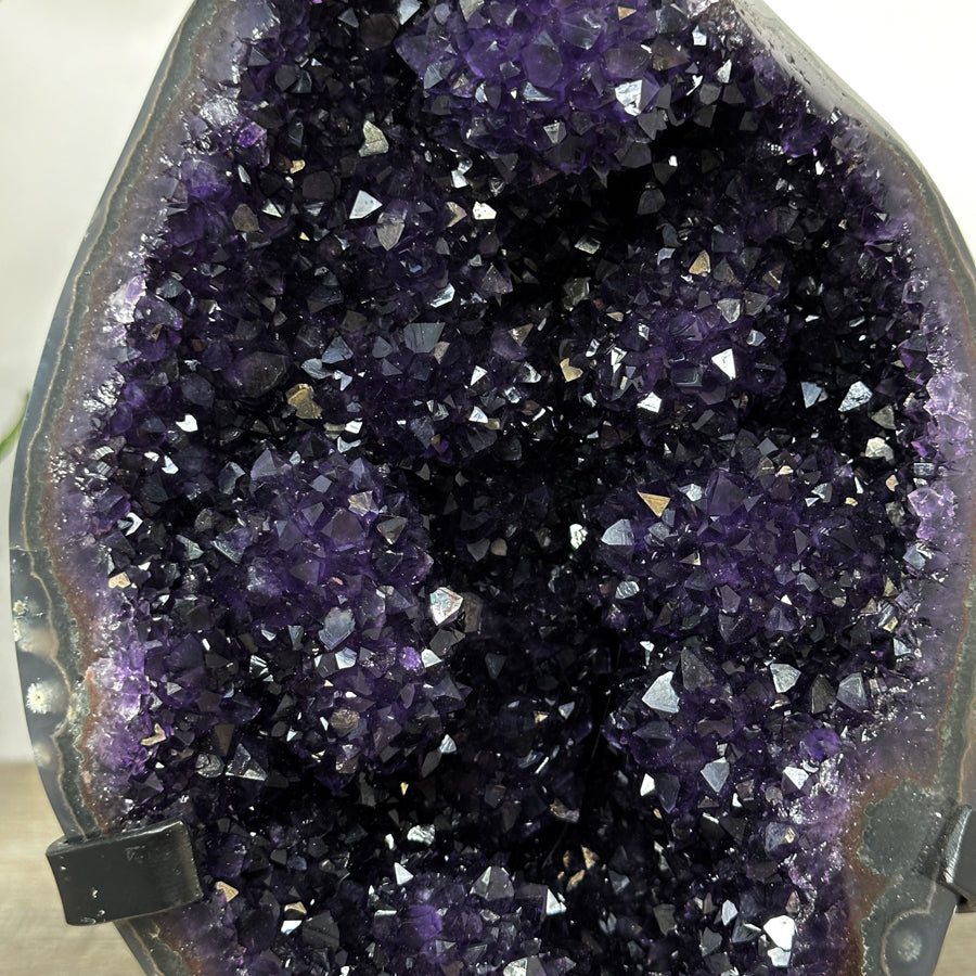 Amethyst-Geode mit purpurner, klar definierter Kristallhöhle