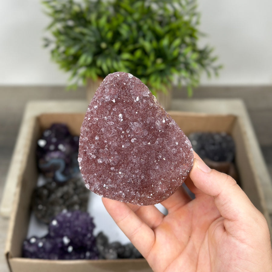 Mineralien-Ensemble mit funkelnden Mineralspitzen