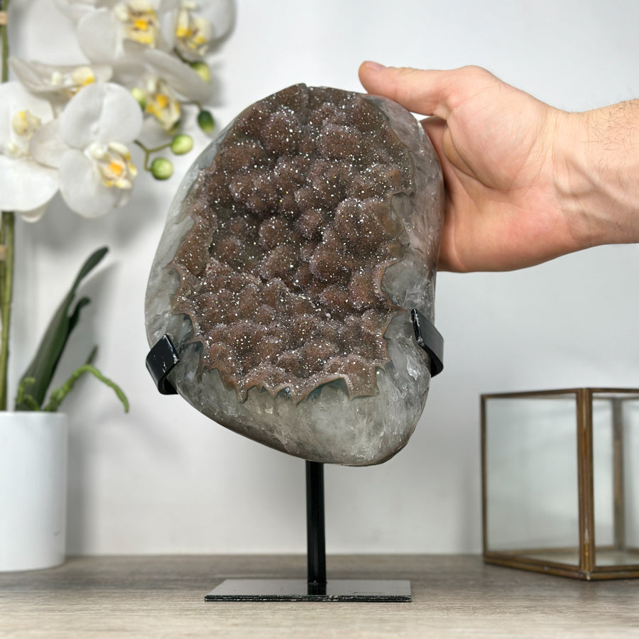 Zucker-Druzy-Kristall mit kompakter, funkelnder Oberfläche