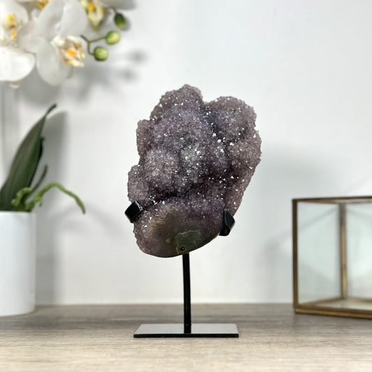 Amethyst-Stalaktiten-Cluster mit dicht gewachsener Tropfsteinbildung