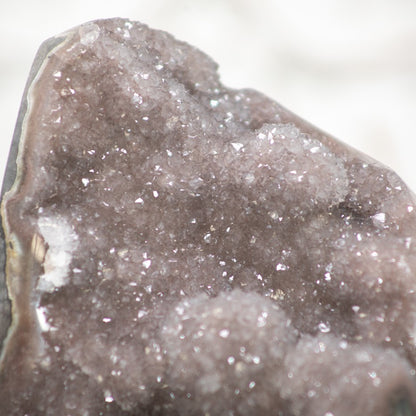 Quarz-Kristallcluster mit integrierter Kalzit-Formation