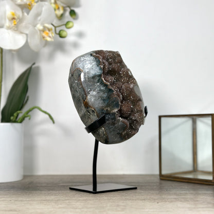 Zucker-Druzy-Geode mit dicht funkelnder Mikrostruktur