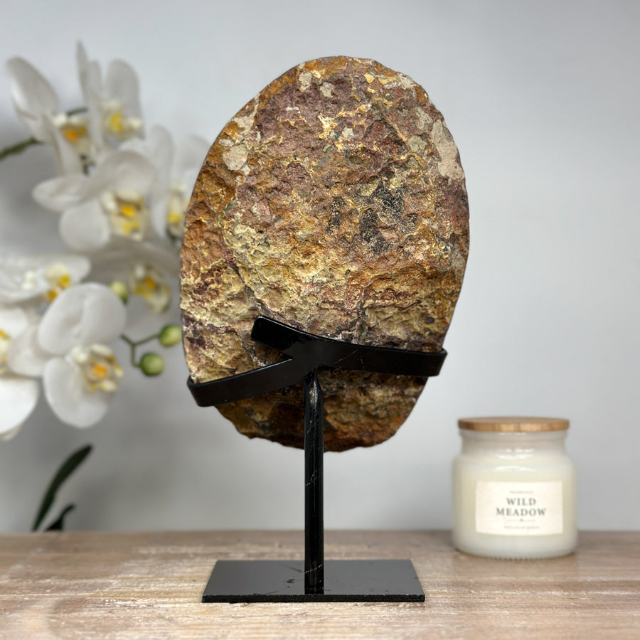 Amethyst-Cluster groß mit rot gebänderter Naturschale