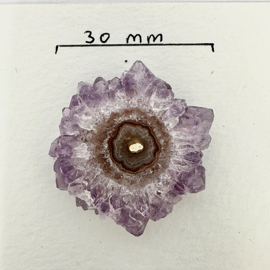 Amethyst-Quarz-Jaspis-Stalaktiten-Scheiben mit kristallreicher Struktur