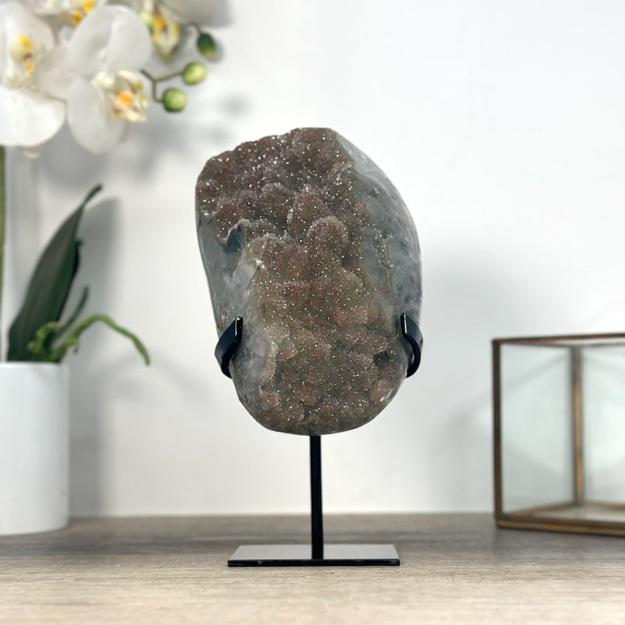 Zucker-Druzy-Kristallcluster mit kompakter Kristallstruktur