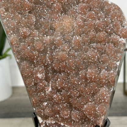 Zuckerquarz-Kristallcluster mit warm leuchtender, orangefarbener Tönung