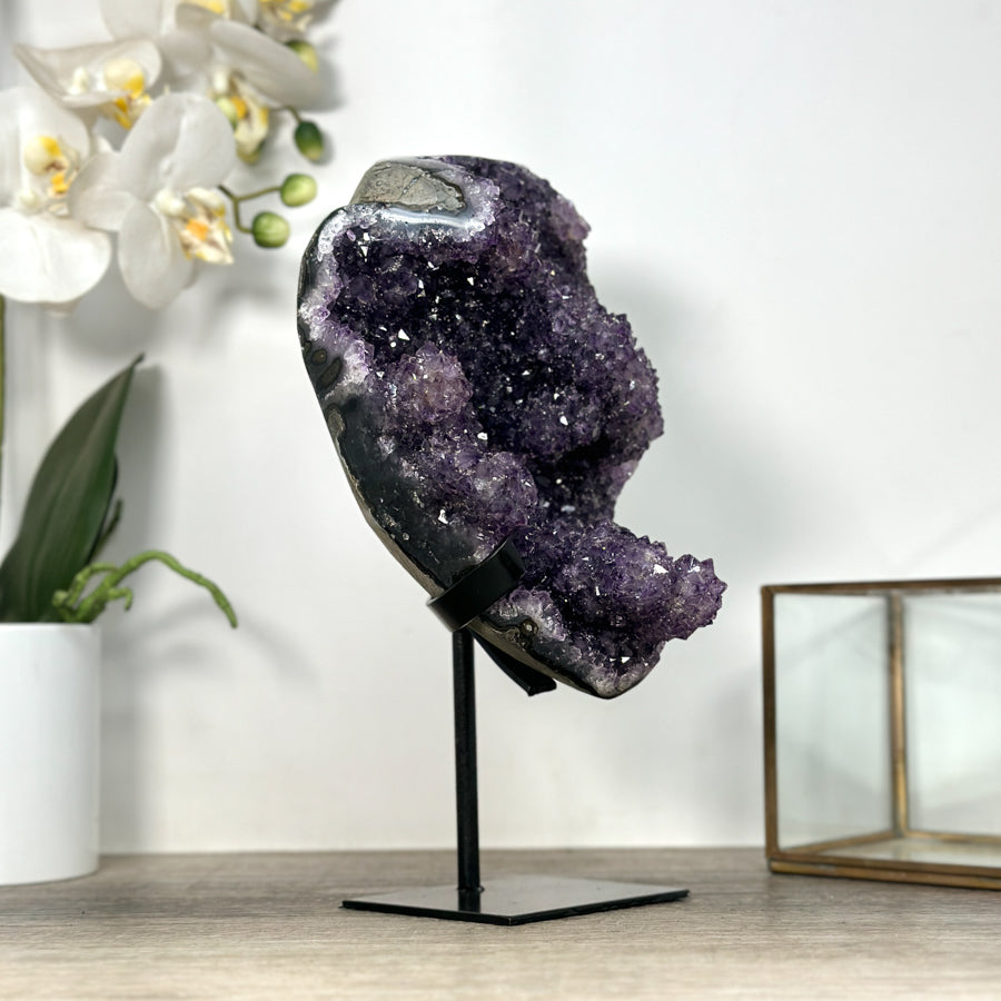 Amethyst-Cluster mit vielschichtiger Tropfsteinstruktur