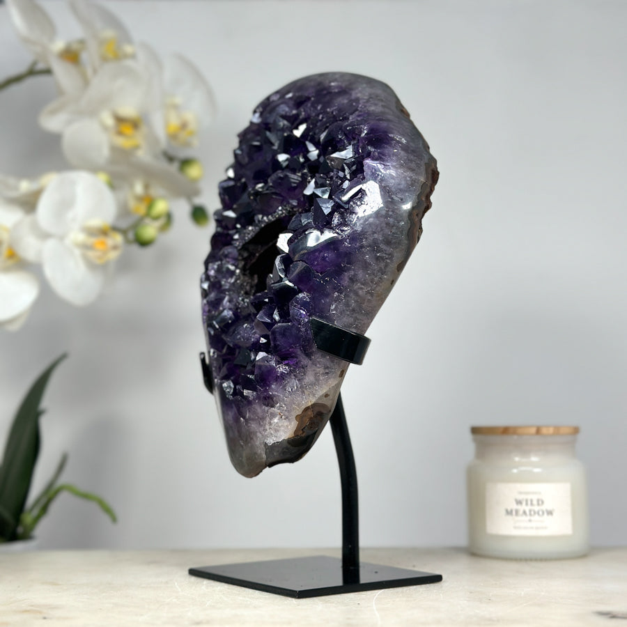 Amethyst-Cluster mit Pseudokalzitformation