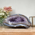Amethyst-Achat-Geode mit fein kristallisierter Druzy-Struktur