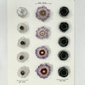 Amethyst-Quarz-Jaspis-Stalaktiten-Scheiben mit kristallreicher Struktur