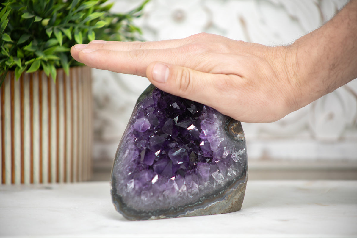 Amethyst-Druse mit dicht gewachsener, violetter Kristallstruktur