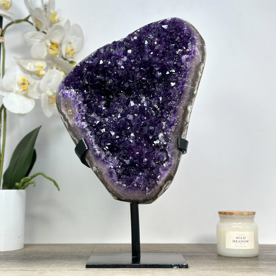 Amethyst-Kristall groß mit natürlich funkelnder, wunderschöner Spitzenarchitektur