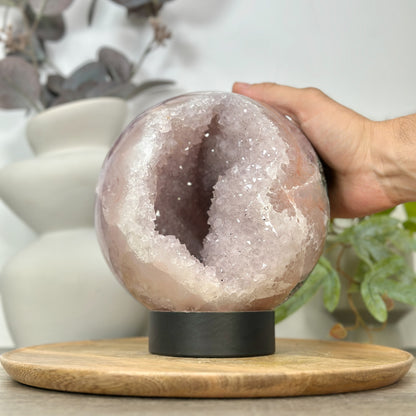 Amethyst-Quarz-Steinkugel mit feiner Druzy-Kristallisation