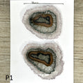 Amethyst-Quarz-Stalaktit-Scheiben-Set mit vielschichtiger Mineralstruktur