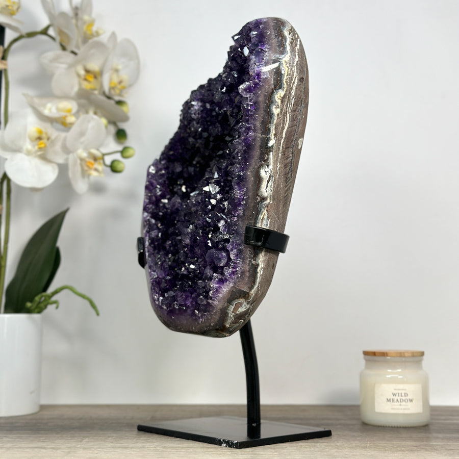 Amethyst-Kristall groß mit natürlich funkelnder, wunderschöner Spitzenarchitektur