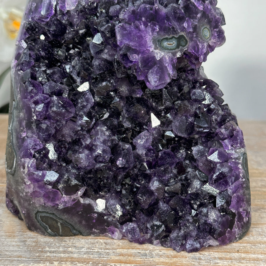 Amethyst-Druse mit intensiv tiefvioletter Kristallstruktur