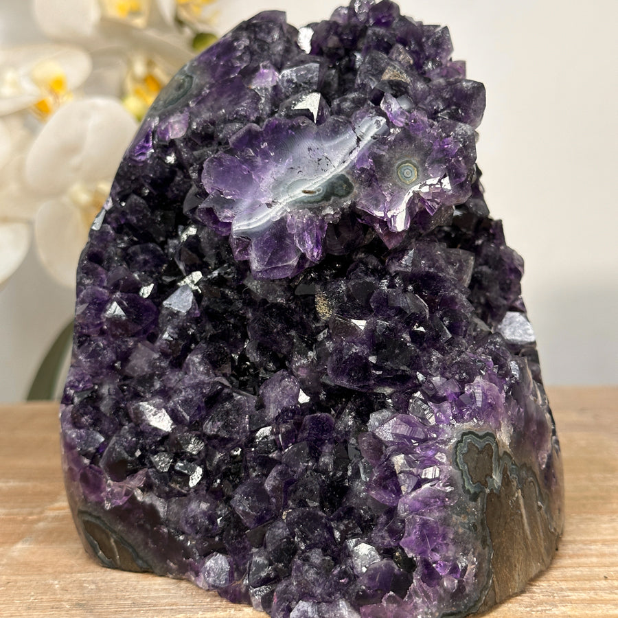 Amethyst-Druse mit intensiv tiefvioletter Kristallstruktur