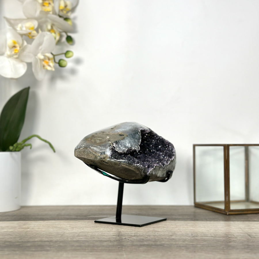 Amethyst-Druzy-Geode mit gleichmäßiger Kristallstruktur
