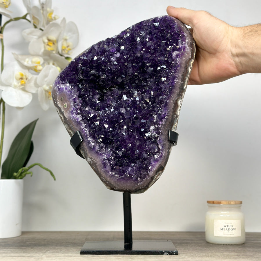 Amethyst-Kristall groß mit natürlich funkelnder, wunderschöner Spitzenarchitektur
