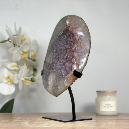 Amethyst-Zucker-Druzy mit elegant roséfarbener Kristallstruktur