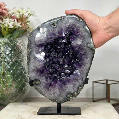 Amethyst-Achat-Kristall mit harmonischer Kristallverwachsung