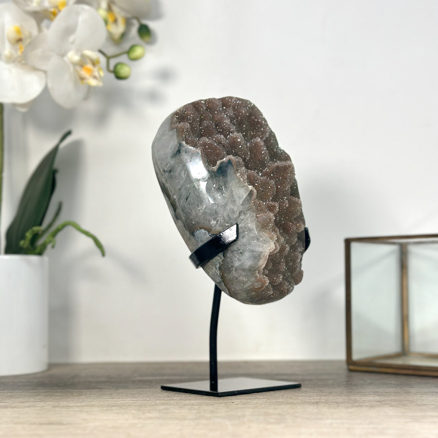 Zucker-Druzy-Kristallcluster mit kompakter Kristallstruktur
