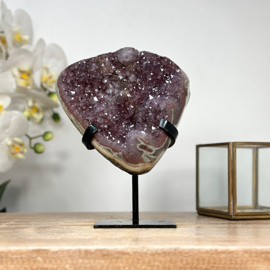 Amethyst-Cluster mit kontrastreicher Jaspis-Matrix