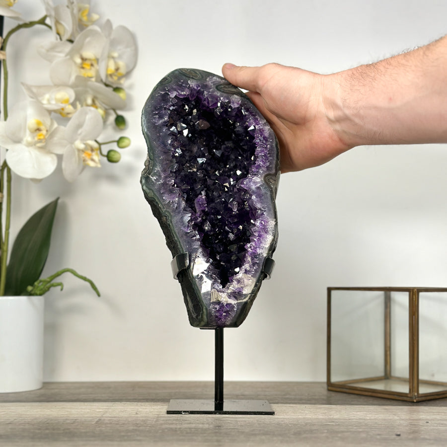 Amethyst-Geode mit intensiv schattierter, dunkler Kristallzone