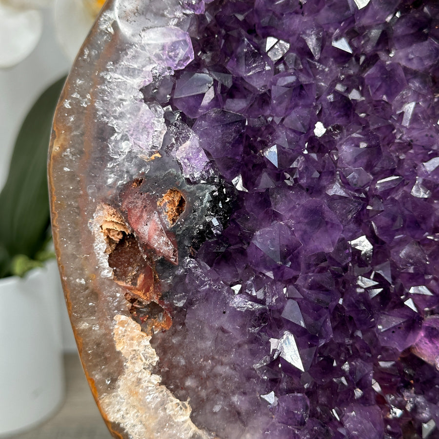 Amethyst-Geode groß mit offen ausgeformter Kristallkammer