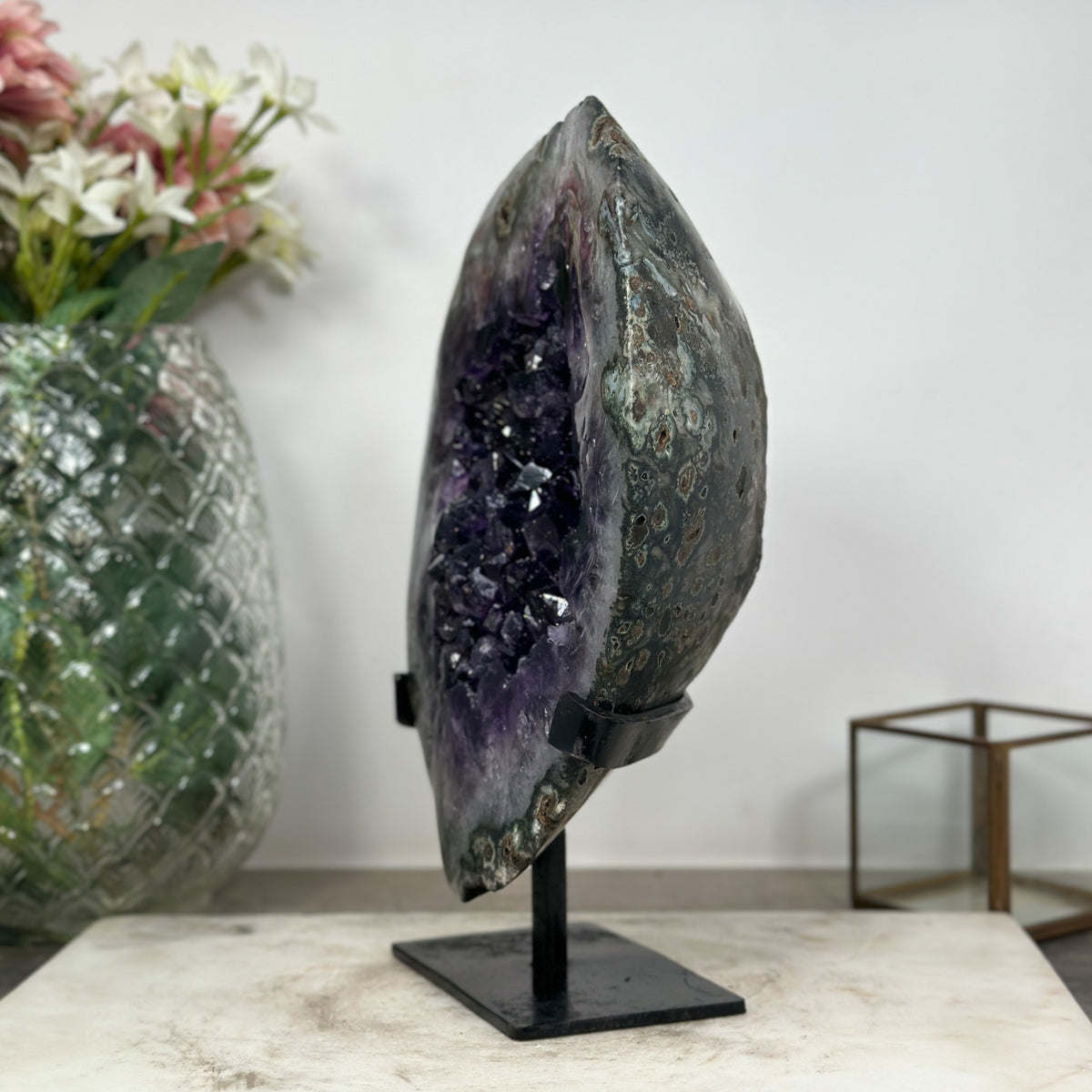 Amethyst-Achat-Kristall mit harmonischer Kristallverwachsung