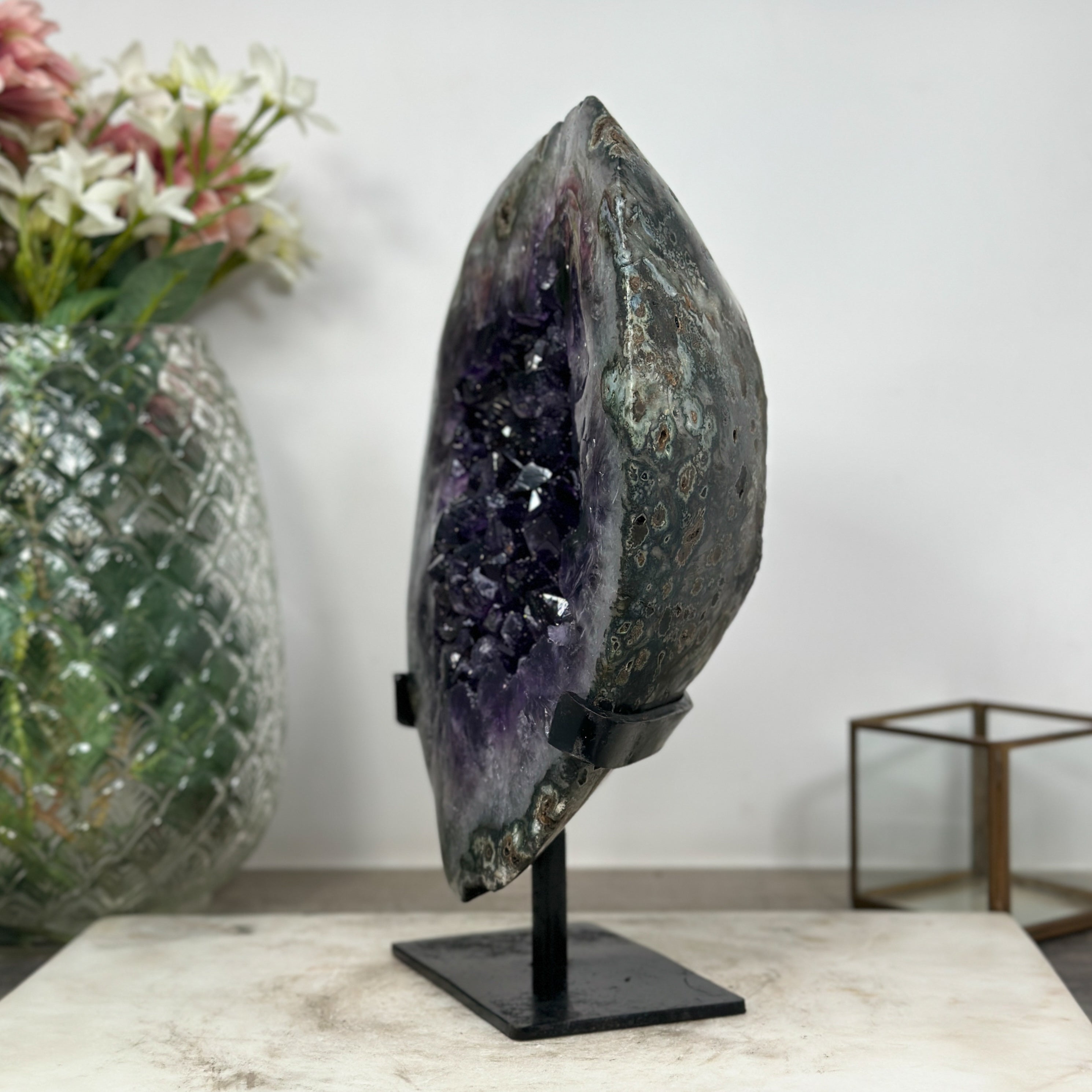 Amethyst-Achat-Kristall mit harmonischer Kristallverwachsung