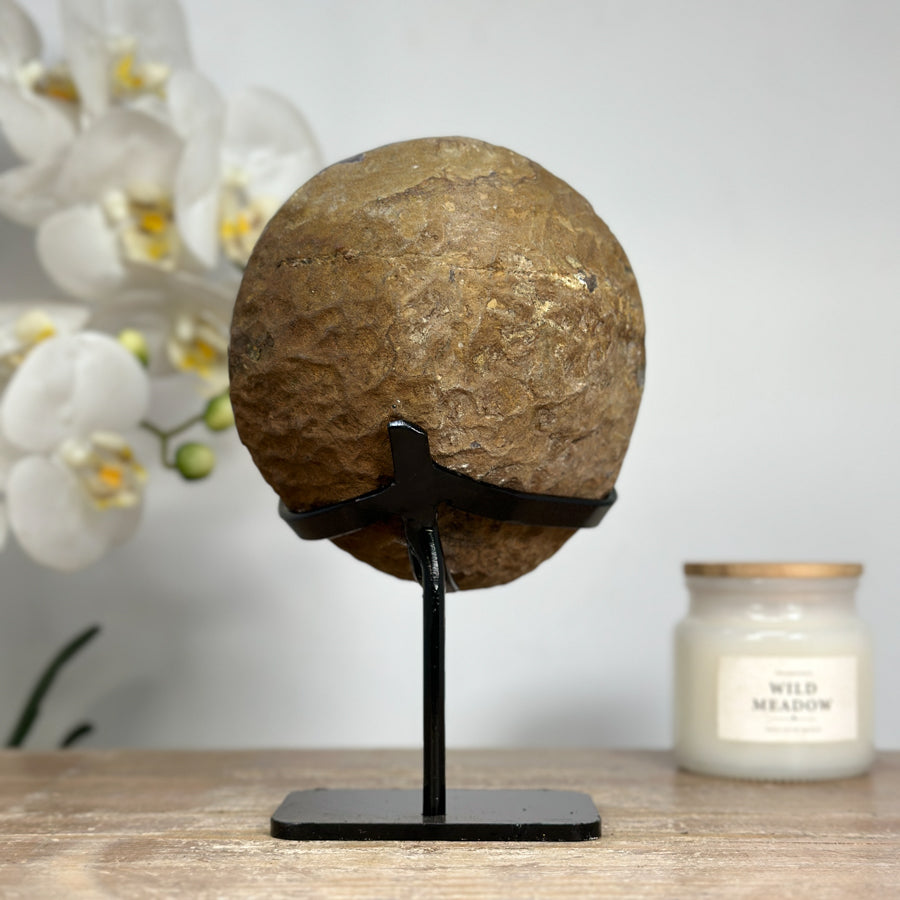 Quarz-Achat-Drusen-Geode mit gelber Druzy-Struktur