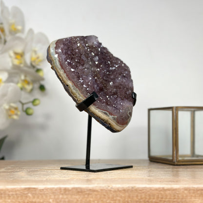 Amethyst-Cluster mit kontrastreicher Jaspis-Matrix