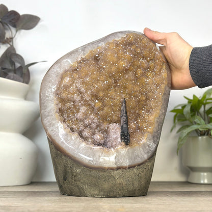 Quarz-Citrin Kathedrale groß mit warmer Farbwirkung
