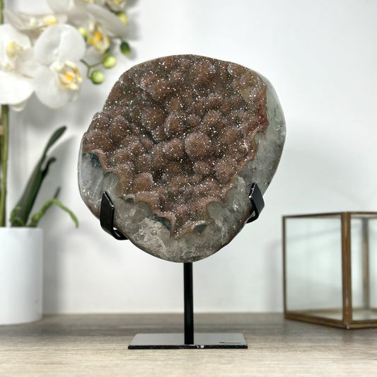 Zucker-Druzy-Kristall mit zarter, glitzernder Mikrostruktur