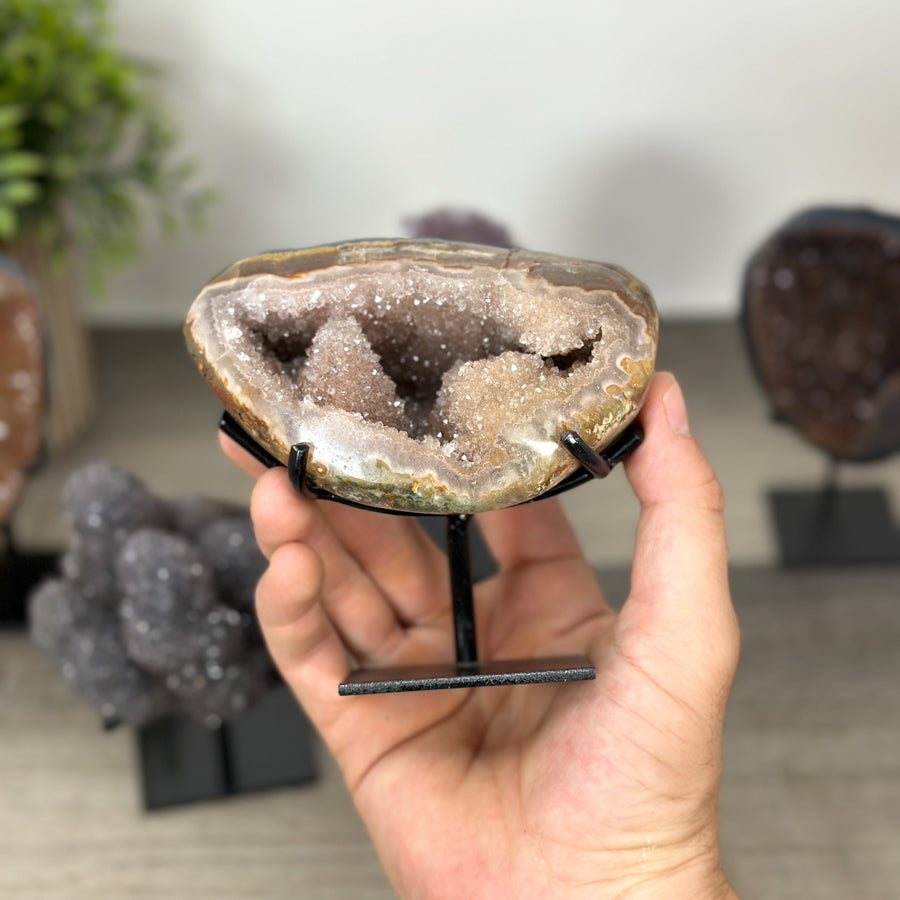 Mineralien-Kathedralen & Drusen-Set 5-teilig, mit vielschichtig ausgeprägten Kristallspitzen