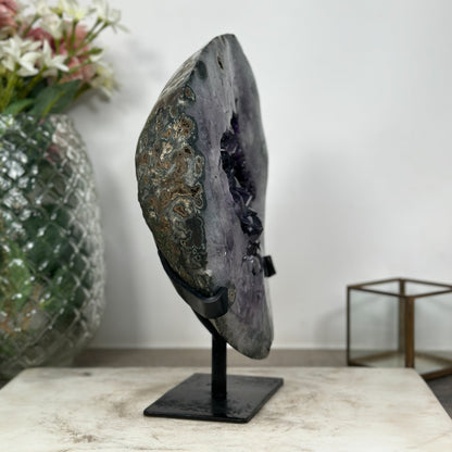 Amethyst-Achat-Kristall mit harmonischer Kristallverwachsung