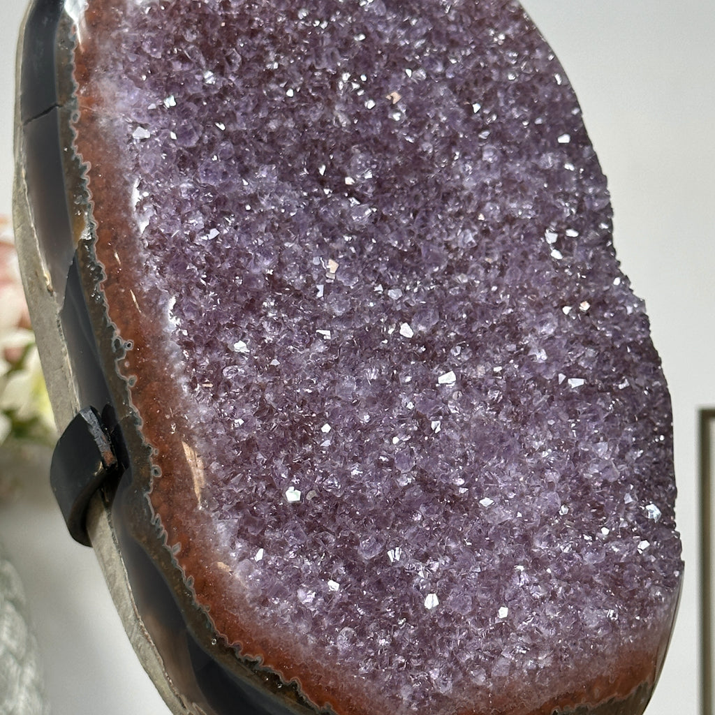 Amethyst-Cluster mit dicht gewachsener Kristallstruktur, in ausgewählter Spitzenqualität