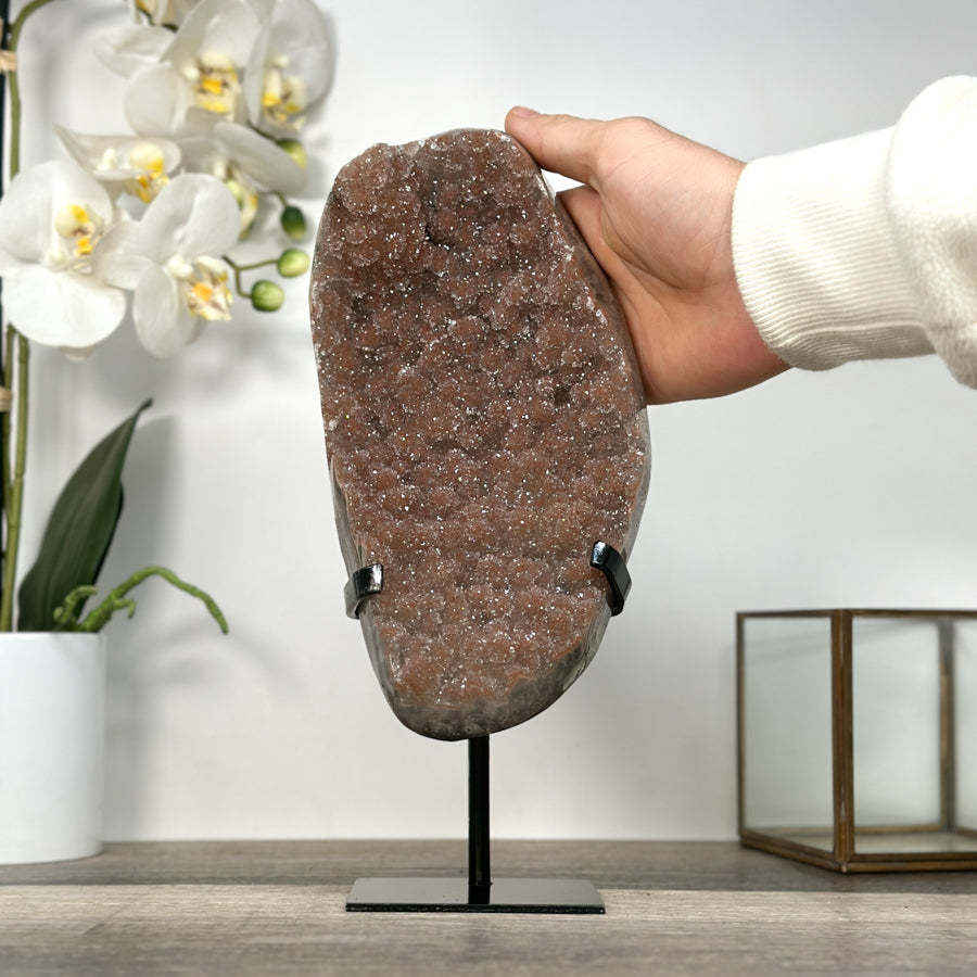Zuckerquarz-Kristallcluster mit fein funkelnder, drusiger Oberfläche