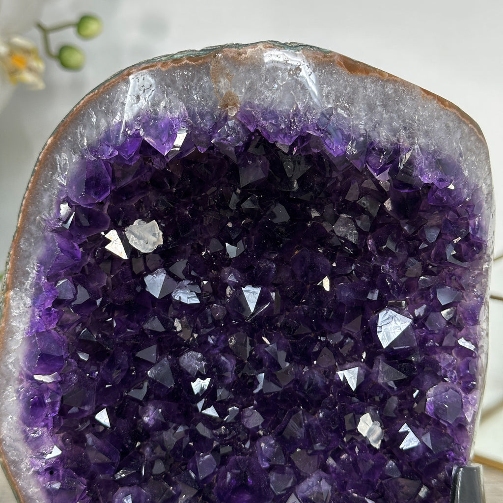 Amethyst-Geode mit gleichmäßig ausgeprägter, tiefvioletter Kristallstruktur