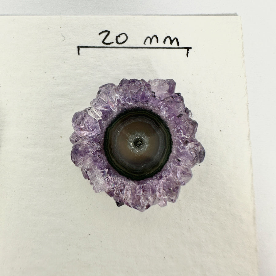 Amethyst-Quarz-Grünjaspis-Stalaktiten-Scheiben mit natürlicher Bänderung