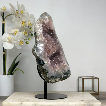 Quarz-Geode XXL mit markanter Kristallformation, in exklusiver Premiumqualität