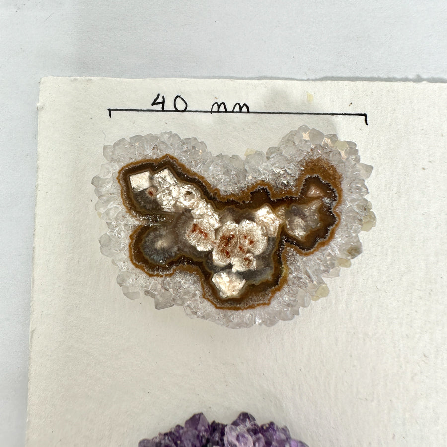 Amethyst-Quarz-Stalaktiten-Scheiben mit radialer Kristallstruktur