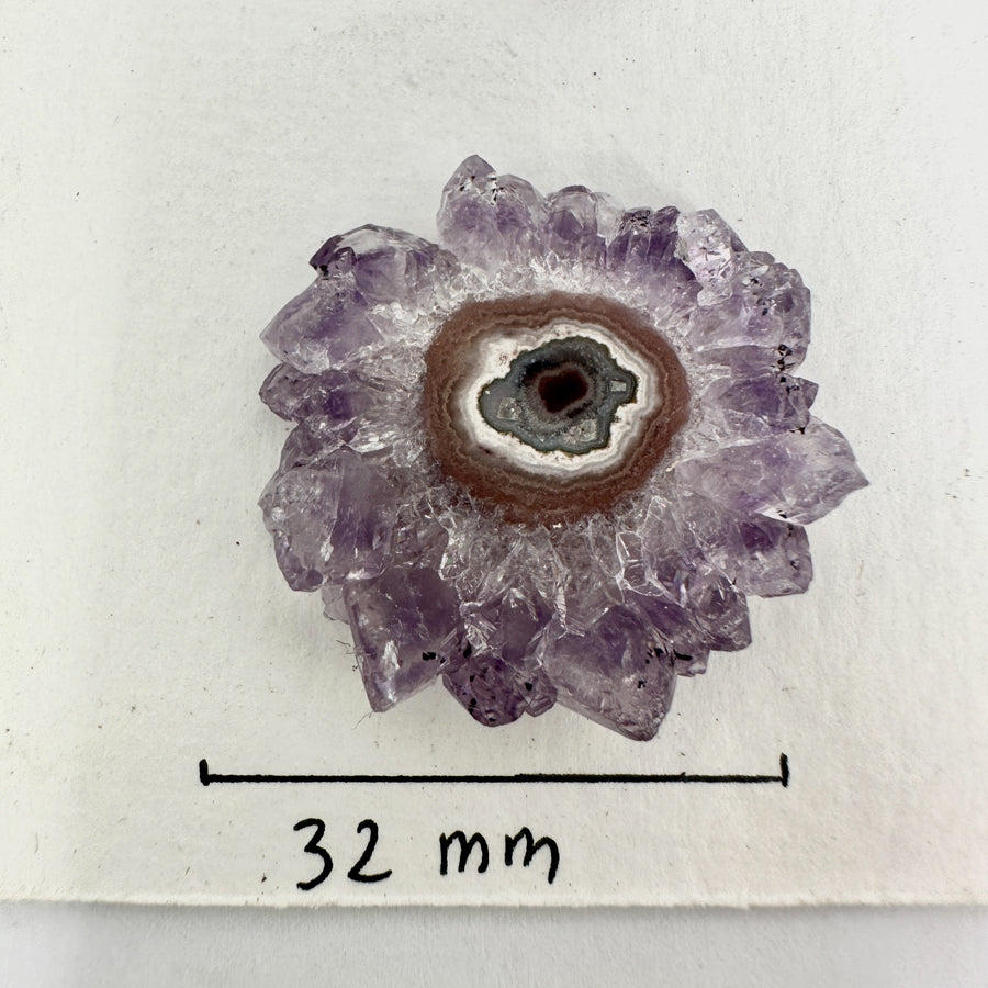 Amethyst-Stalaktiten-Scheiben mit konzentrischer Kristallstruktur