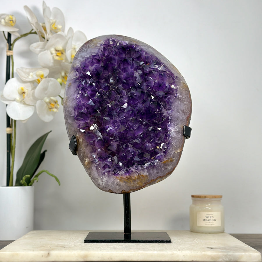 Amethyst-Kristallcluster groß mit ausgewogener Kristallstruktur, in exklusiver Premiumqualität